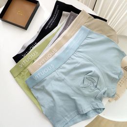 Underpants Fashion Pure Cotton Boxers Men Underwear Adult Plus Size Casual Male NS0152