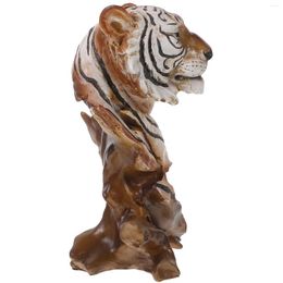 Garden Decorations Vintage Decor Tiger Head Resin Statue Small Ornament Figurines Accessories Po Prop Model Office