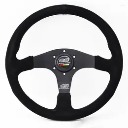 Steering Wheel Covers Leather Suede Car Racing Sport Assembly Universal 14inch High Performance Modified Parts with Horn Button Module