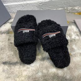 Designer embroider warm Casual Shoes sandale fluffy teddy bear Sliders woman snow walk sandal outdoor men shoe flat loafer luxury Mule Slipper Winter platform Slide