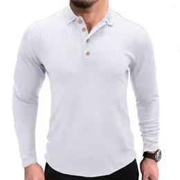 Men's Polos Autumn Long Sleeve POLO Shirt Fashion Lapel Business Casual Top High Quality Simple T-Shirt