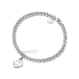 Popular S925 Silver 4mm Round Beads Shaped Bracelet Thicker Bottom Plating Boudoir Commemorative Fashion Glamour Jewellery M6YC M6YC