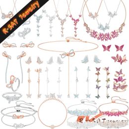 Necklace 2024 New Trend Original Bridal Jewellery Sets Luxury Butterfly Necklace Ring Earring Bracelet For Women Gift With Logo