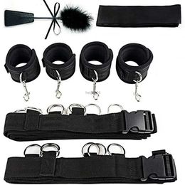 Adult Toys Sexy Bondage Kit Restraints Handcuffs Ankle Cuffs Fetish Erotic Shop Sex Toys for Couples Women Slave Collars Adult Games