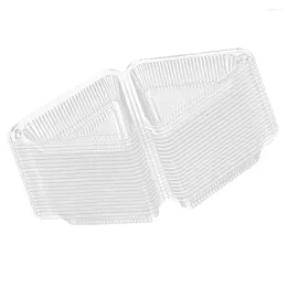 Take Out Containers 50 Pcs Triangular Cake Box Storage With Cover Clear The Pet Plastic Disposable Small Boxes