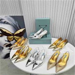 Designer High Heels Fashion Women Luxury Brand Classic Genuine Leather High Heels Party Dance Shoes Gold Silver