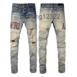 Men's Jeans 2023 New Amirs Mens Luxury Designer Denim Holes Trousers Fashion Brand Jean Biker Pants Man Clothing Mens Womens Pants Jeansw0j4