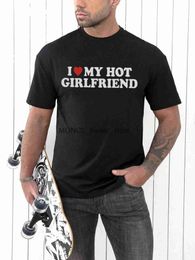 Men's T-Shirts Vintage Funny I Love My Hot Girlfriend Boyfriend T-Shirt Couple Graphic T Shirt Men Boyfriends Cotton Casual Sport StreetwearH24129