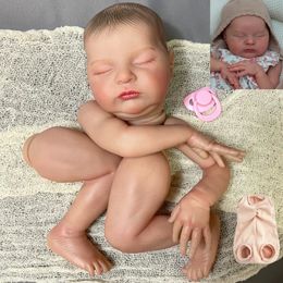 20Inch Already Painted Reborn Doll Kit Laura 3D Skin Mold High Quality Handmade born Baby Parts With Cloth Body 240119