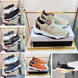 2024 Berluti Shadow Knit Leder Sneakers Designer Laufschuhe Herren Sport Stretch Stoff Freizeitschuhe Leder Lauftrainer Schuhe Mann