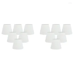 Chandeliers Set Of 12 White Fabric Cloth Clip On Chandelier Lamp Shades Replacement For E14 Wall Home Decoration