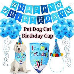 Dog Apparel 1PC Pet Birthday Hat For Party Triangle Scarf Costume Salivatowel Cat Dress Wear Decor Puppy Product