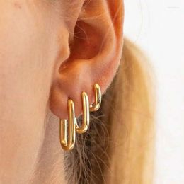 Dangle Earrings Steel Hoop For Women Men Stainless Small Gold Color Earring Korea Cartilage Piercing Classic Jewelry Accessories