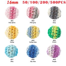 Cloisonne Kovict 50500pcs 16mm Crochet Ball Round Knitting Cotton Wooden Beads for Jewelry Making Handmade Diy Jewelry Necklace