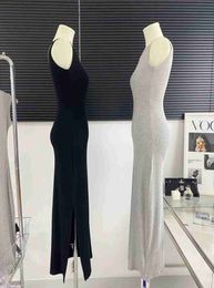 Designer Women Casual Dresses O Neck Sexy Sleeveless New Luxury Clothing Female Bodycon Dress Party Beach Wear Long loews Sex appeal