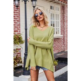 Designer women's clothing Autumn/Winter New Women's V-neck Large ladies Fashion Knitwear Sexy Pullover Sweater print sweaters cardigans for women cardiganAAET