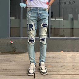 Arrivals Luxury Jeans Perforated Pants Coolgoy Bicycle Men Fashion Tights Rock Revival Letter TKX9 NZ0X NZ0X
