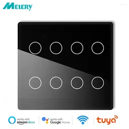 Smart Home Control Brazil 4x4 Switch 4/6/8Gang Tuya WiFi Life Light Wall Touch Sensor Interruptor Glass Panel Remote By Alexa Dot Google