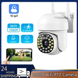 WiFi 2MP Outdoor PTZ IP 4X Digital Zoom Camera Home Security Auto Tracking Human Detection CCTV Video Surveillance