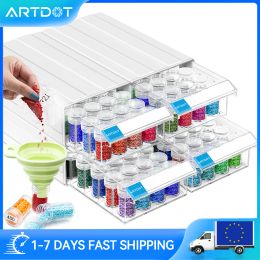 Cloisonne 5d Diamond Painting Storage Container Box with Detachable Drawers and 32140 Grids Bottles for Drills Jewellery Beads Storage