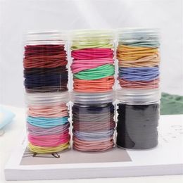 100pcs Bottle 4CM Elastic Rubber Bands 2MM Thick Colourful Thin Basic Kids Girls Women Hair Accessories Cute Tie Gum Hair Rope220A