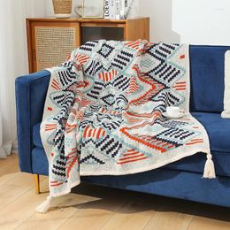 Blankets Boho Throw Blanket With Tassel Thicken Soft Fibers Warm Microplush Fleece Room Decor Sofa Cover Knee Wall Tapestry