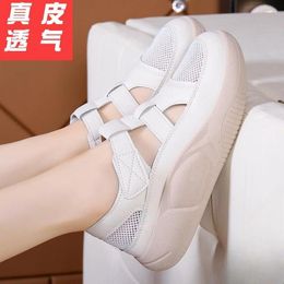 Sandals Women Fashion Casual Shoes White Sneakers Mesh Breathable Walking Shoe Hollow Out Heightening Platform Zapatillas De Mujer