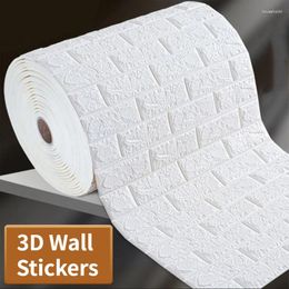 Wallpapers 3D Continuous Brick Wall Stickers Self-adhesive Wallpaper Waterproof DIY Home Decoration Foam