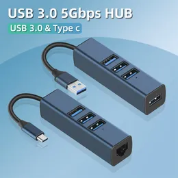 Aluminium Alloy Usb Hub 3 0 Splitter Several Ports Multi 3.0 Hab Extensor Computer Accessories With RJ45