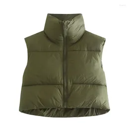 Women's Vests Fashion Design Short Cotton Vest 2024 Women Sleeveless Cotton-Padded Jacket Light Down Coat Thick Warm Winter