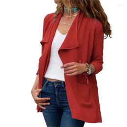 Women's Trench Coats Women Fashion Pure Colour Lightweight Windbreaker Jacket Cardigan Pocket Coat Lapel Long Sleeve Warm Jackets Slim White