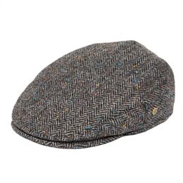 VOBOOM Ivy Cap Herringbone Flat Caps 50 Wool Tweed Scally Cabbie Hat sboyCap Bunnet Paddy Dai Cheesecutter Driving Hats 240126