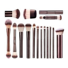 Makeup Brushes Hourglass No.1 2 3 4 5 7 8 9 10 11 Vanish Veil Ambient Double-Ended Powder Foundation Cosmetics Brush Tool 17Model Drop Oty02