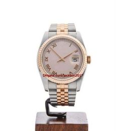 Christmas gift High Quality Wristwatches mens watch Rose roman Watch Stainless Steel 18k rose gold 116231 36mm281N