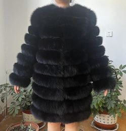 4in1 Real Fox Fur long Coat Winter coat for women Jackets Vest Winter Outerwear Women fox fur coat high quality fur Clothes 240127