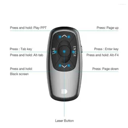 Remote Controlers 2 4GHz 100m Wireless Mini Presenter Clicker PPT Pointer Controller Turn Volume Flip Pen For School Office Supplies