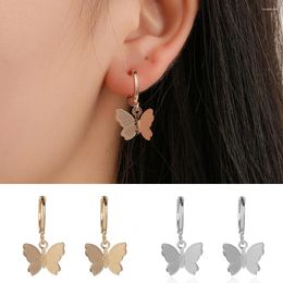 Dangle Earrings Trendy Butterfly For Women Small Sweet Animal Insect Golden Loop Ear Jewelry Friend Girl Birthday Gifts