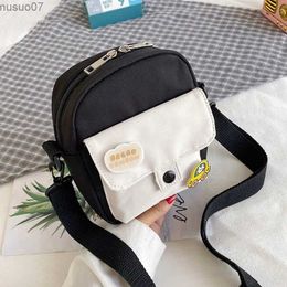 Evening Bags Small Female Canvas Shoulder Bags Mini Crossbody Bag for Women 2024 Fashion Korean Phone Purse Cute Students Purse Flap Bolsas