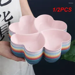 Plates 1/2PCS Snack Plate Solid Color Lattice Placement Smooth Material Easy End-to-end Access Beautiful Shape Home Supplies