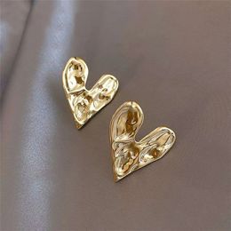 Concave Convex Uneven Ear Accessories Alloy Gift for Women's Gift Gold Colour Earring Ear Study Hearrings Fashion Jewellery 240129