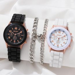 Wristwatches 4Pcs Luxury Women Watch Set Fashion Elegant Alloy Wristwatch PU Leather Strap Couple Quartz Holiday Gift No Box