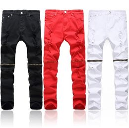 Mens Jeans Distressed Denim Stylish Trendy Ripped Fashion Destroyed Cool Pants Skinny Casual Urban