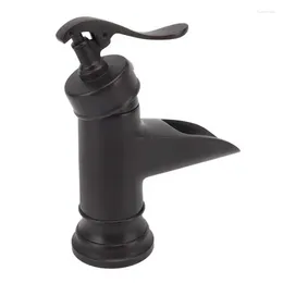 Bathroom Sink Faucets Waterfall Outlet Faucet Black Leakage Proof Single Hole Basin For Toilet