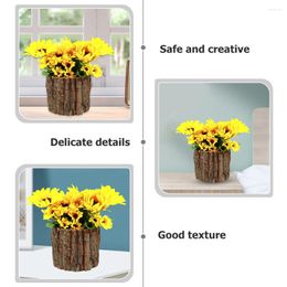 Vases 3 Pcs Flower Bucket Country Style Local Planting Holder Book Vase For Flowers Container Indoor Bark Planter Wooden Home