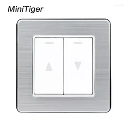 Smart Home Control Minitiger Curtain Switch Wall For Electric Lifting Equipment Stainless Steel Panel