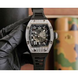 R i c h a r watchmen supeclone AAA automatic mechanical brand watches RM010 waterpoof wsitwatches Anti scatch sapphie mirror ice out relojes BAIT