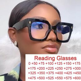 Sunglasses Vintage Big Frame Square Reading Glasses Women Men Fashion Brand Prescription Eyeglasses Transparent Computer Blue Ligh234R