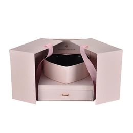 Flower Gift Box DIY Cube Shape Gift Box Birthday Anniversary Wedding Valentine's Day Surprise Flower Packing203C