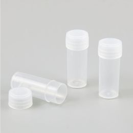 200 x 4g 4ml Plastic PE Test Tubes With White Plug Lab Hard Sample Container Transparent Packing Vials Women Cosmetic Bottles Gjrhg