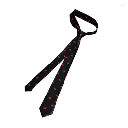 Bow Ties Trendy Unisex Narrow Necktie Colourful Heart Valentine Men's Slim Width Neck Tie Sleek Style Love Shape